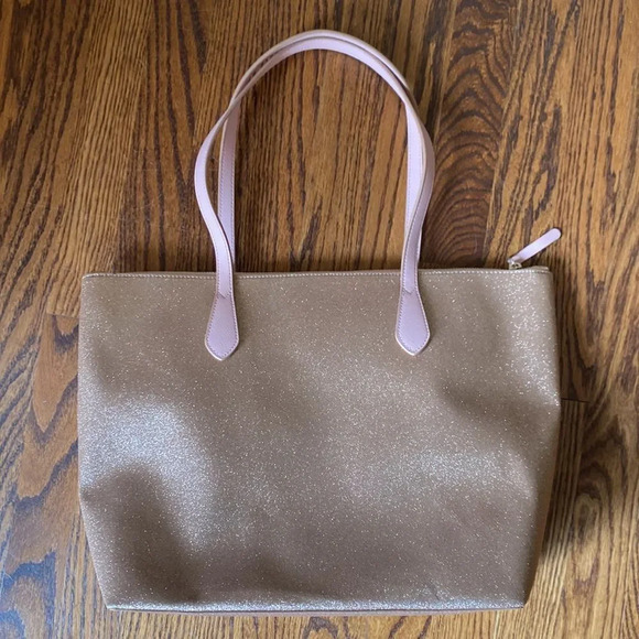 Kate Spade Glimmer Glitter Mixed Large Tote Rose Gold/Pink - Picture 4 of 10